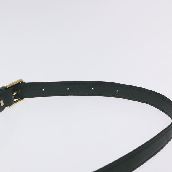 CELINE C Macadam Canvas Shoulder Bag Green Gold Auth 123863