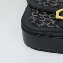 CELINE C Sulky Shoulder Bag Canvas Navy Gold Auth 123864-9