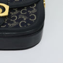 CELINE C Sulky Shoulder Bag Canvas Navy Gold Auth 123864-14