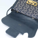CELINE C Sulky Shoulder Bag Canvas Navy Gold Auth 123864-10
