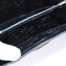 CELINE C Sulky Shoulder Bag Canvas Navy Gold Auth 123864-12