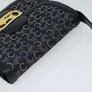 CELINE C Sulky Shoulder Bag Canvas Navy Gold Auth 123864-6