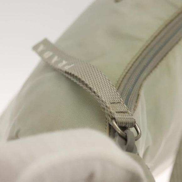 PRADA Shoulder Bag Nylon Silver Gray Auth 123869