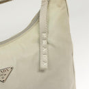 PRADA Shoulder Bag Nylon Silver Gray Auth 123869-19
