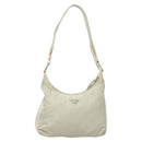PRADA Shoulder Bag Nylon Silver Gray Auth 123869-13