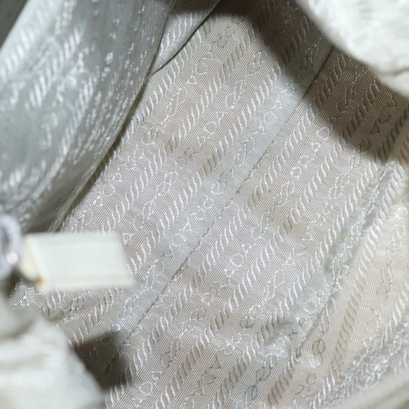 PRADA Shoulder Bag Nylon Silver Gray Auth 123869