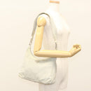 PRADA Shoulder Bag Nylon Silver Gray Auth 123869-26