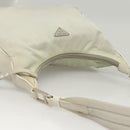 PRADA Shoulder Bag Nylon Silver Gray Auth 123869-7