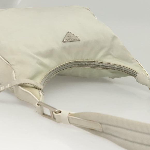 PRADA Shoulder Bag Nylon Silver Gray Auth 123869