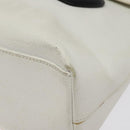 GUCCI Tote Bag Leather White Silver Auth 123894-9