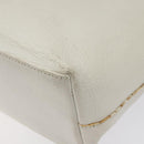 GUCCI Tote Bag Leather White Silver Auth 123894-15