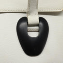 GUCCI Tote Bag Leather White Silver Auth 123894-17