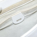 GUCCI Tote Bag Leather White Silver Auth 123894-18
