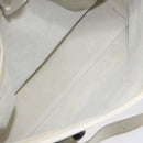 GUCCI Tote Bag Leather White Silver Auth 123894-11