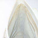 GUCCI Tote Bag Leather White Silver Auth 123894-20
