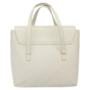 GUCCI Tote Bag Leather White Silver Auth 123894-2