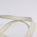 GUCCI Tote Bag Leather White Silver Auth 123894-8