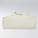 GUCCI Tote Bag Leather White Silver Auth 123894-5