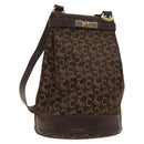 CELINE C Sulky Shoulder Bag Canvas Brown Gold Auth 123897-1