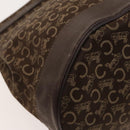 CELINE C Sulky Shoulder Bag Canvas Brown Gold Auth 123897-13
