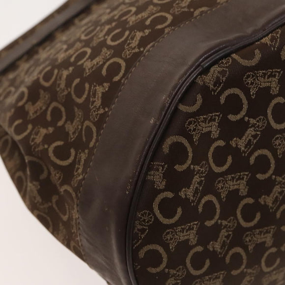 CELINE C Sulky Shoulder Bag Canvas Brown Gold Auth 123897