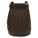 CELINE C Sulky Shoulder Bag Canvas Brown Gold Auth 123897-3