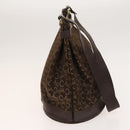 CELINE C Sulky Shoulder Bag Canvas Brown Gold Auth 123897-5