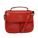 CELINE Shoulder Bag Leather Red Gold Auth 123901-1