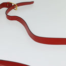 CELINE Shoulder Bag Leather Red Gold Auth 123901-14