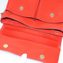 CELINE Shoulder Bag Leather Red Gold Auth 123901-18