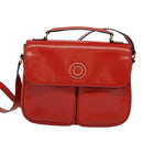 CELINE Shoulder Bag Leather Red Gold Auth 123901-13