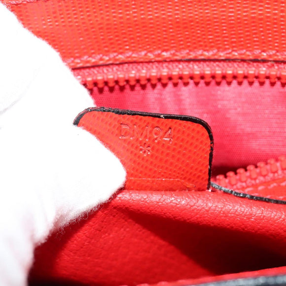 CELINE Shoulder Bag Leather Red Gold Auth 123901