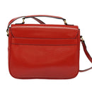 CELINE Shoulder Bag Leather Red Gold Auth 123901-2