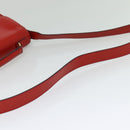 CELINE Shoulder Bag Leather Red Gold Auth 123901-9