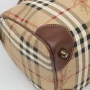 Burberrys Nova Check Hand Bag PVC Beige Gold Auth 123902-17