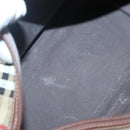 Burberrys Nova Check Hand Bag PVC Beige Gold Auth 123902-11