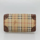 Burberrys Nova Check Hand Bag PVC Beige Gold Auth 123902-5