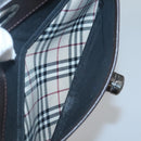 BURBERRY Nova Check Hand Bag Canvas Beige Silver Auth 123903-20