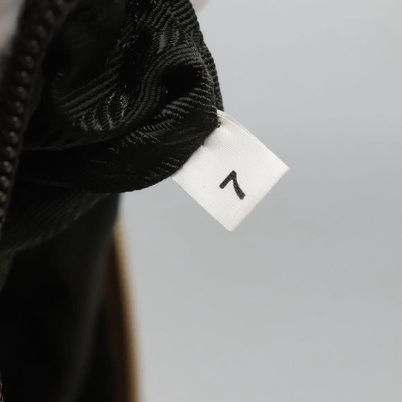 PRADA Shoulder Bag Nylon Beige Silver Auth 123907