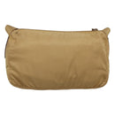 PRADA Shoulder Bag Nylon Beige Silver Auth 123907-2