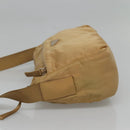 PRADA Shoulder Bag Nylon Beige Silver Auth 123907-4