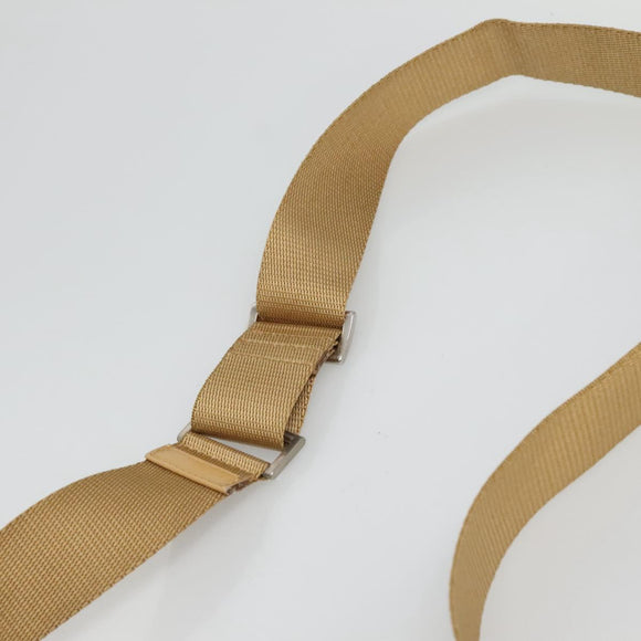 PRADA Shoulder Bag Nylon Beige Silver Auth 123907