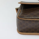 CELINE Macadam Canvas Circle Shoulder Bag PVC Leather Brown Gold Auth 123950-10