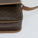 CELINE Macadam Canvas Circle Shoulder Bag PVC Leather Brown Gold Auth 123950-15