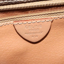 CELINE Macadam Canvas Circle Shoulder Bag PVC Leather Brown Gold Auth 123950-12