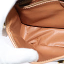 CELINE Macadam Canvas Circle Shoulder Bag PVC Leather Brown Gold Auth 123950-18