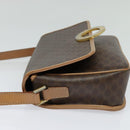 CELINE Macadam Canvas Circle Shoulder Bag PVC Leather Brown Gold Auth 123950-4
