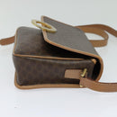 CELINE Macadam Canvas Circle Shoulder Bag PVC Leather Brown Gold Auth 123950-5