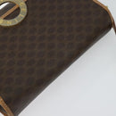 CELINE Macadam Canvas Circle Shoulder Bag PVC Leather Brown Gold Auth 123950-6