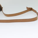 CELINE Macadam Canvas Circle Shoulder Bag PVC Leather Brown Gold Auth 123950-7